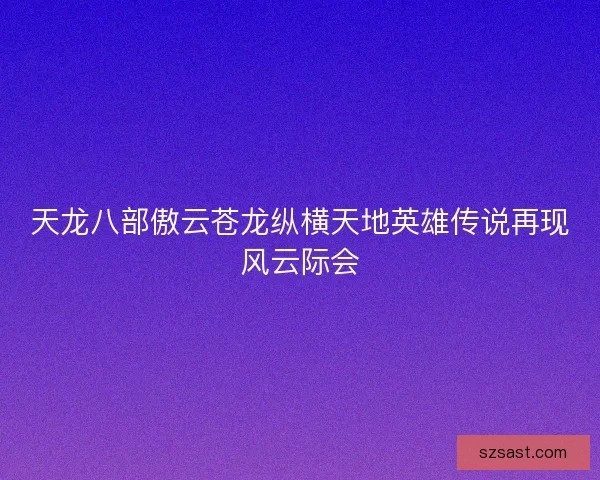 天龙八部傲云苍龙纵横天地英雄传说再现风云际会