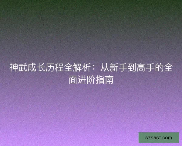 神武成长历程全解析：从新手到高手的全面进阶指南