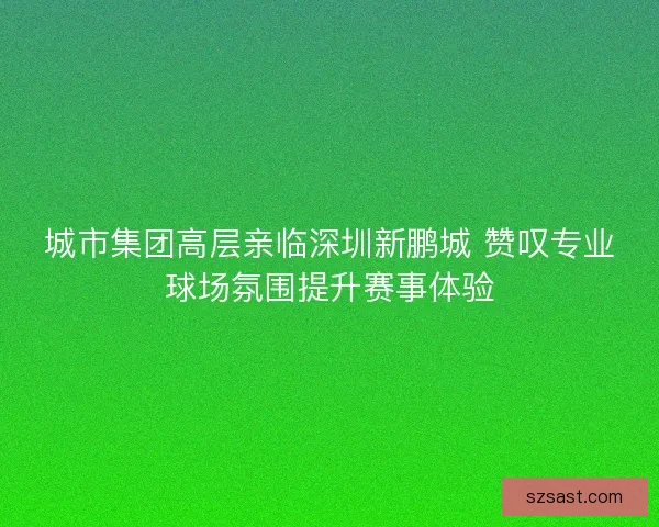 城市集团高层亲临深圳新鹏城 赞叹专业球场氛围提升赛事体验