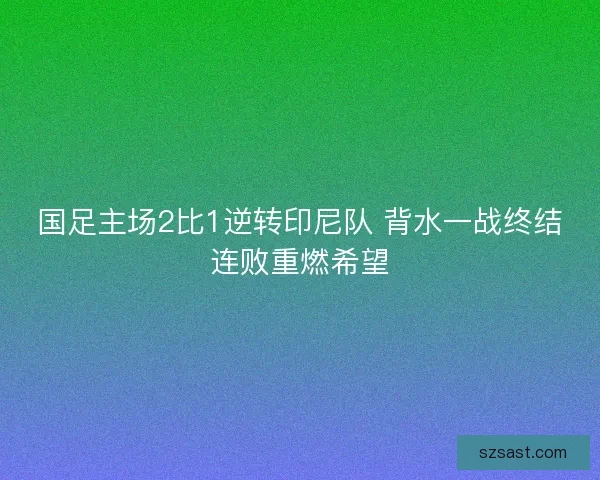 国足主场2比1逆转印尼队 背水一战终结连败重燃希望